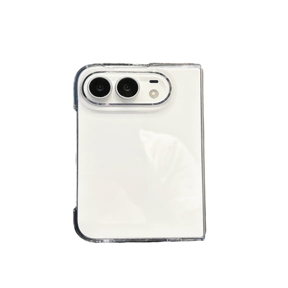 Clear PC Case Compatible with iPhone Duo, Transparent Foldable Phone Cover, Slim Hard Protective Shell with, Anti-Drop Protection