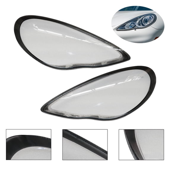 Clear PC LED Headlight Cover for Porsche Panamera 2010-2013, Direct Fitment for Left and Right Sides, Easy Installation