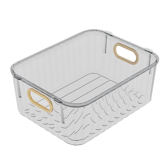 Clear PET Plastic Stackable Storage Box with Lid - Large Capacity Dust Proof Container for Desktop Cosmetics Office Supplies