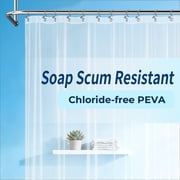 Yiannan Clear PEVA Shower Curtain Liner, Rustproof Grommets, Waterproof, 3 Magnets，71x72