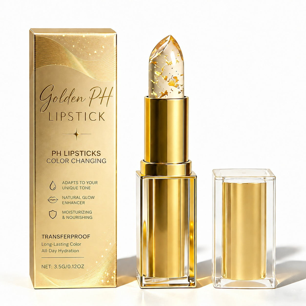 Clear PH Lipsticks Color Changing,Transferproof Colors Hydration Without Stripping,Watery Shiny For Your Lip