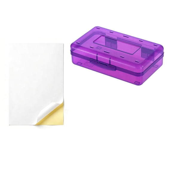 Clear PP Pencil Case with Adhesive Labels, Large Capacity Plastic Storage Box for Pencils, Sketching Tools, Art and Office Supplies