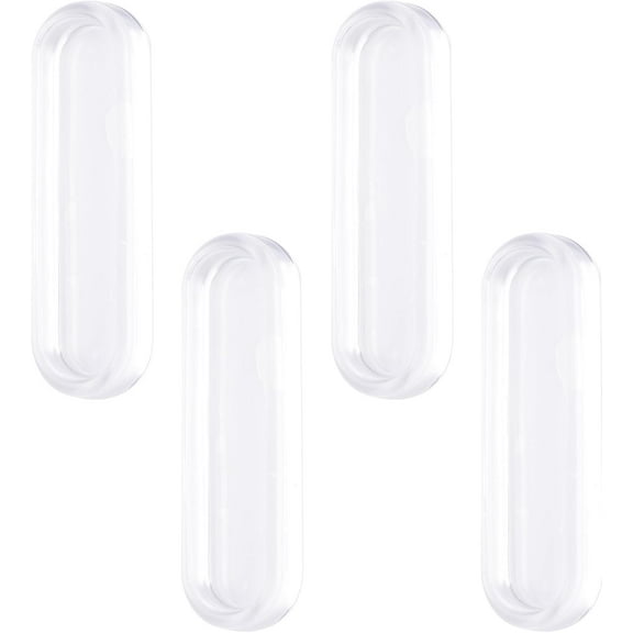Clear PU Self-Adhesive Pulls, 4 Pcs Recessed Finger Pulls Oval Sliding Door Handles Clear Instant Cabinet Drawer Handle for Glass Doors Window Drawer Dresser
