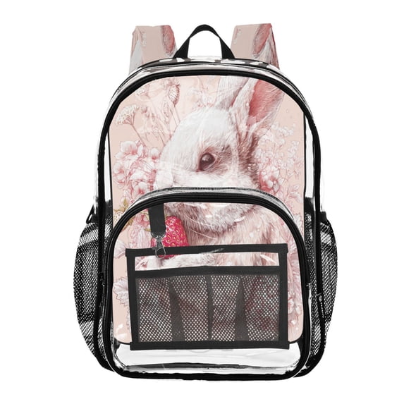 Clear PVC Backpack Large Capacity Multi-Pocket Printed Shoulder Bag ...