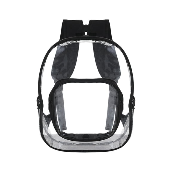 Clear PVC Backpack Large Waterproof Transparent Backpack with Reinforced Straps Mesh Pocket Through Security Backpack for School Stadium Sports Travel