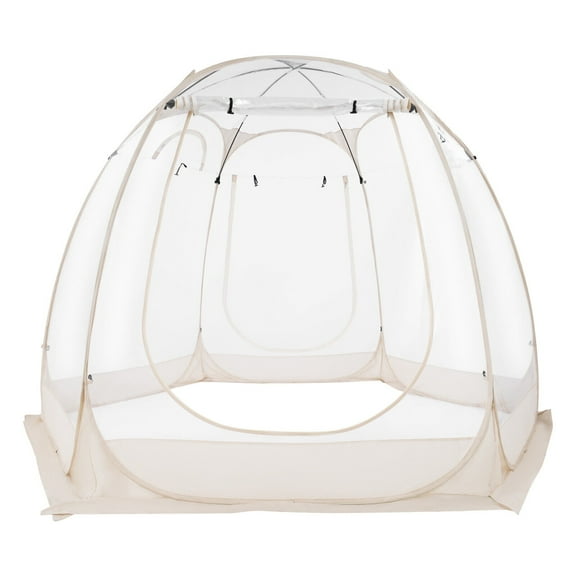 Clear PVC Camping Tent - 9.8x6.7ft Spacious Dome Tent for Outdoor, Beach & Picnic, Lightweight 16.5lbs