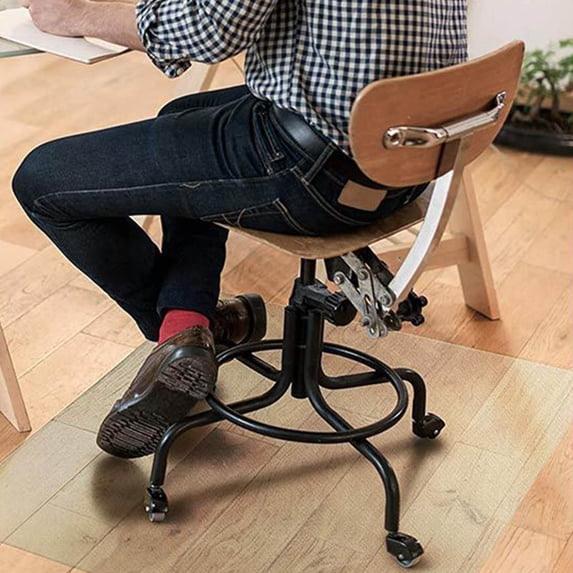 Clear PVC Chair Mat, Non-Slip Desk Chair Floor Protector, Transparent Office Mat for Hardwood Floors, Easy to Clean(E)