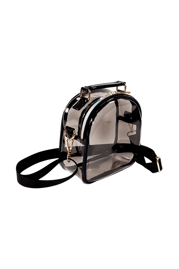 Clear PVC Crossbody Bag for Women – Transparent Jelly Shoulder Purse with Top Handle, Mini Travel Tote, Stadium Approved Small Handbag