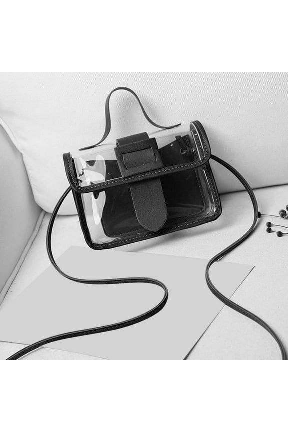 Clear PVC Crossbody Purse Transparent Bag for Concert Stadium Sports Events Theme Parks and Security