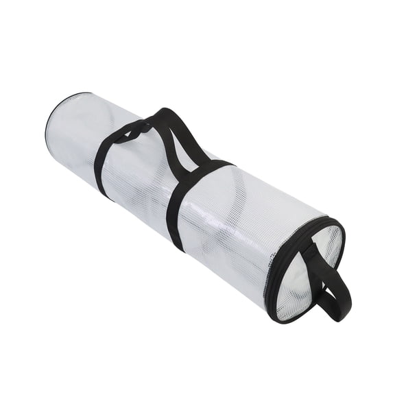 Clear PVC Cylindrical Storage Bag, 31.5 Inch Extra Large Transparent Round Organizer with Zipper, Waterproof Dustproof Pouch for Blankets and Pillows, Home Organization Tote Bag, Clear