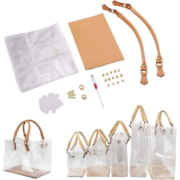 Clear PVC DIY Tote Bag Making Kit | Upcycle Gift Bag into Designer Handbag | Complete Craft Set for Beginners, Mother's Day