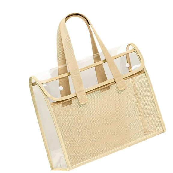 Clear PVC Document Carrying Case Water Resistant Portable File Organiser Bag For Office Professional Teachers Students