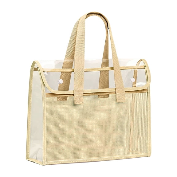 Clear PVC Exam Document Bag - Waterproof Transparent File Organizer for Tutoring/Office (13"x10.2")