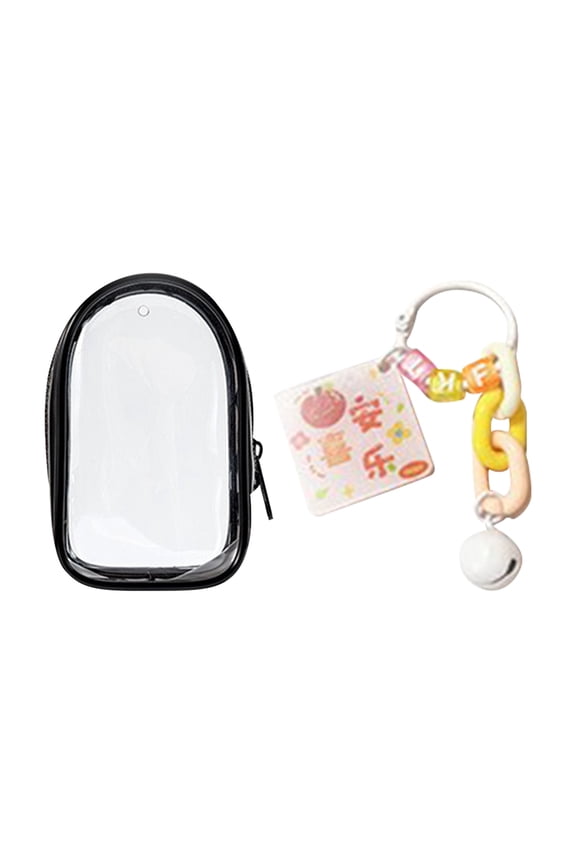 Clear PVC Ita Bag Backpack, Transparent 3D Doll Display Carrier Black Collectible Organizer，C