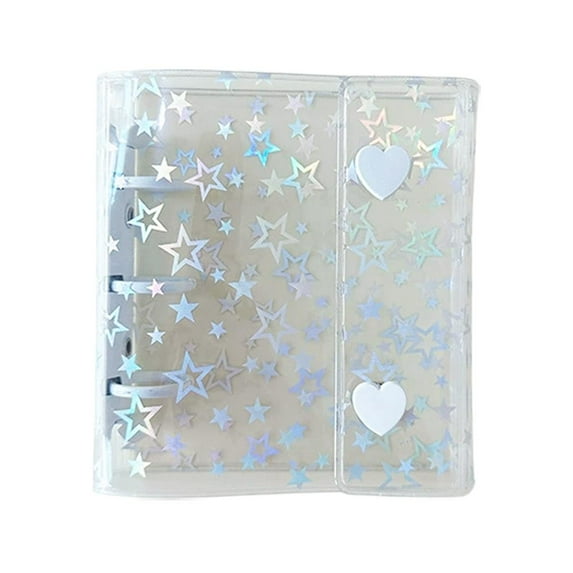 Clear PVC Loose-Leaf Notebook, Mini Binder Photo Card Album ...