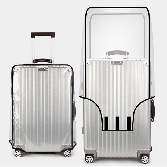Clear PVC Luggage Cover Protector, Waterproof Scratch Resistant Suitcase Shell with Handle Cutout, Fit 20-28 Inch Wheeled Travel Luggage