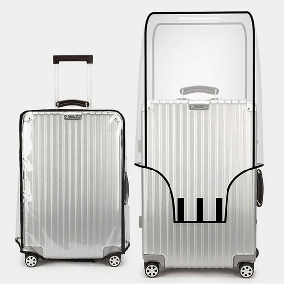 Clear PVC Luggage Cover Protector for Wheeled Suitcases | Waterproof Travel Suitcase Protector Fits 24 Inch Size | 1-Piece Set
