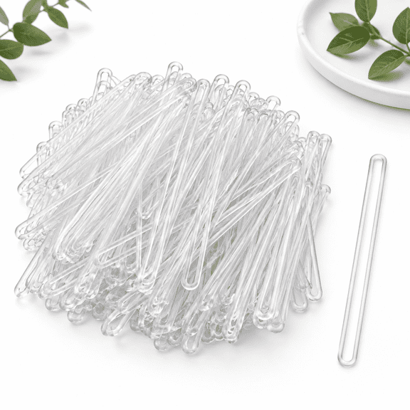 Clear PVC Luggage Tag Straps with 6-inch Worm Loops, Pack of 400