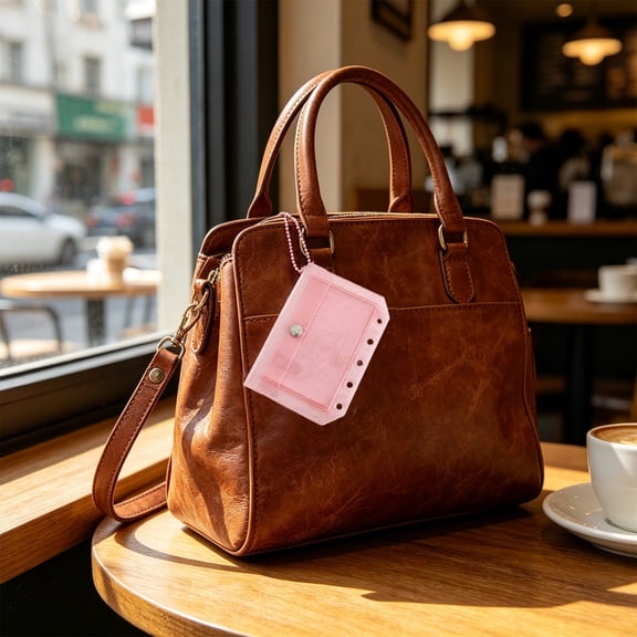 Clear PVC M5 Binder Card Holder With Bead Chain, Lightweight Snap Closure Mini Card Pouch, Dual Slots Transparent ID Card Organizer For Daily Travel Office And Portable Accessories Storage