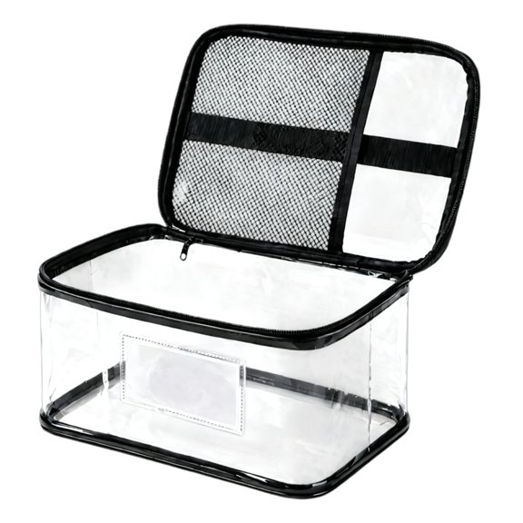Clear PVC Paint Storage Bag with Interior Pocket for Brushes