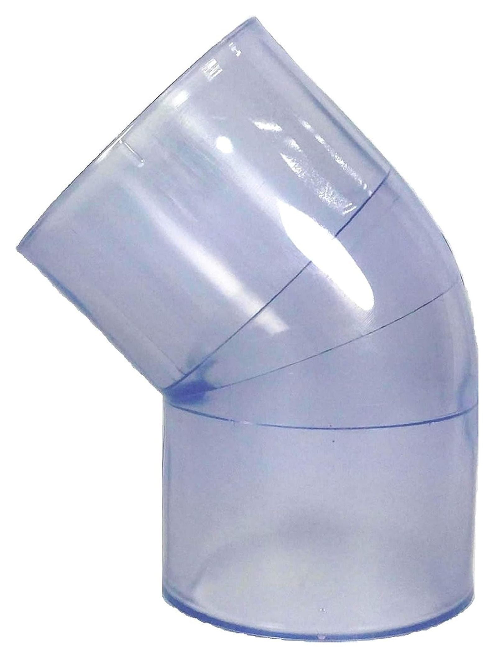 Clear PVC Pipe Fitting (bluish tint) 45 Degree Elbow,Schedule 40/80,3