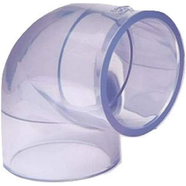 Clear PVC Pipe Fitting (bluish tint) 90 Degree Elbow, Schedule 40/80