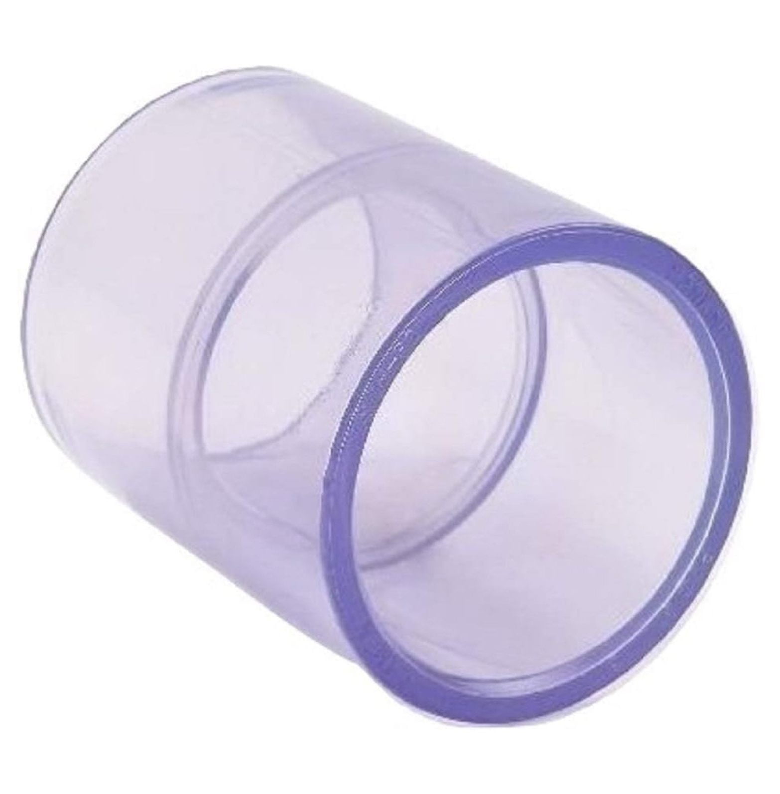 Clear PVC Pipe Fitting (bluish tint) Coupling, Schedule 40/80, 4 Inch
