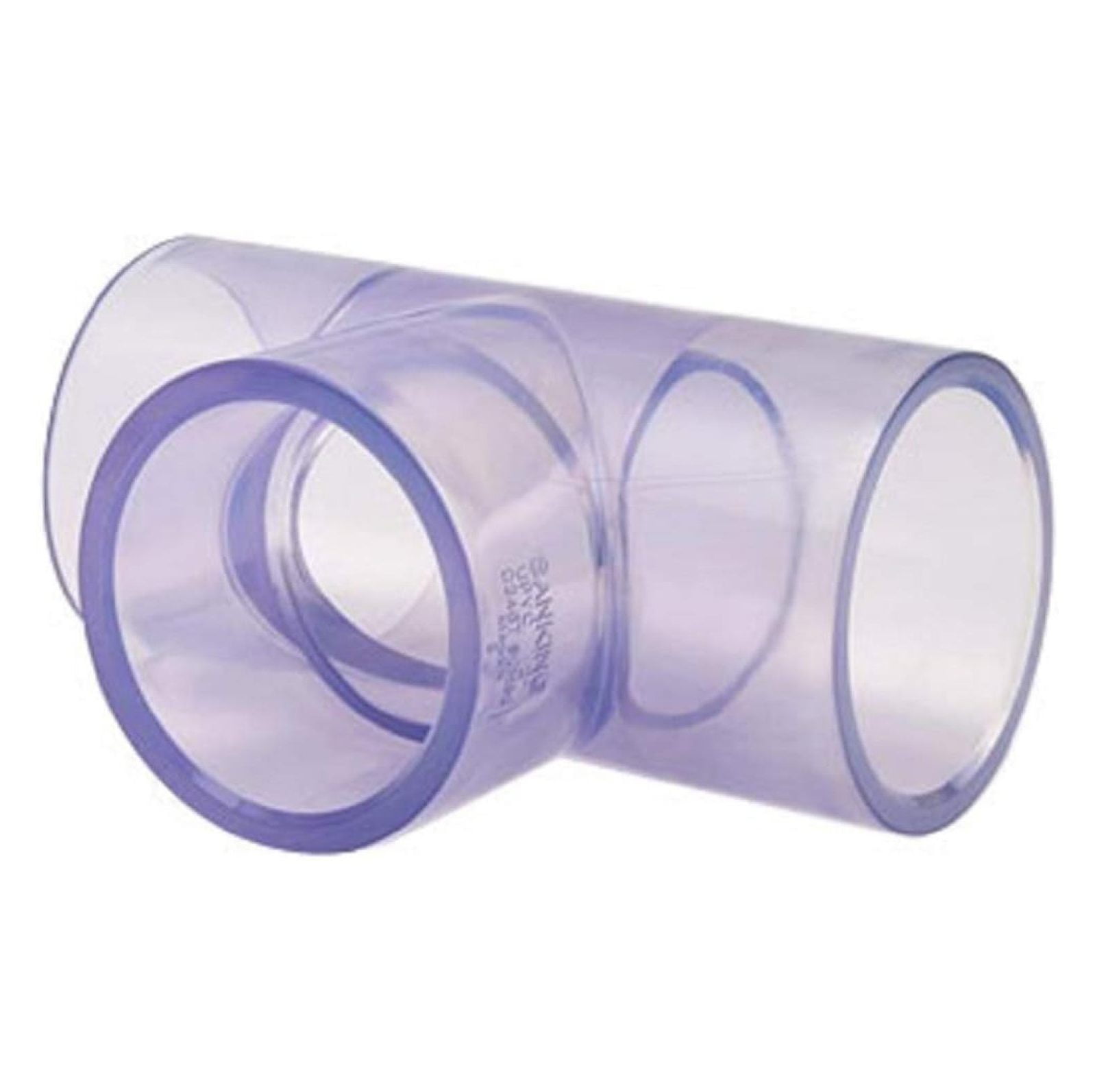 Clear PVC Pipe Fitting (bluish tint) TEE, Schedule 40/80, 3 Inch PVC