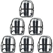 Water-Resistant Plastic Backpacks, Clear 6 Pieces