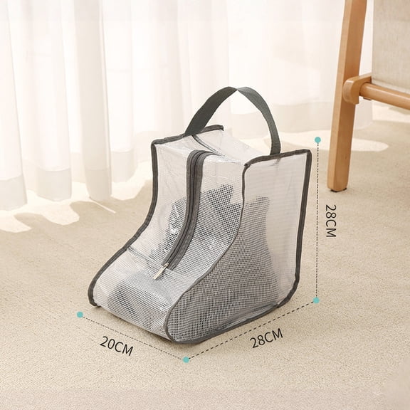 Clear PVC Shoe Storage Bags for Travel, Waterproof & Dust-Proof Boot Protector Cases, Portable Hanging Organizer with Handle