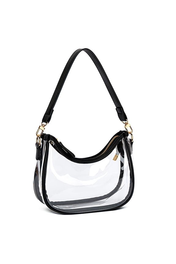 Clear PVC Shoulder Bag for Quick Stadium Security Access Waterproof and Friendly Fashionable Crossbody Bag for Event