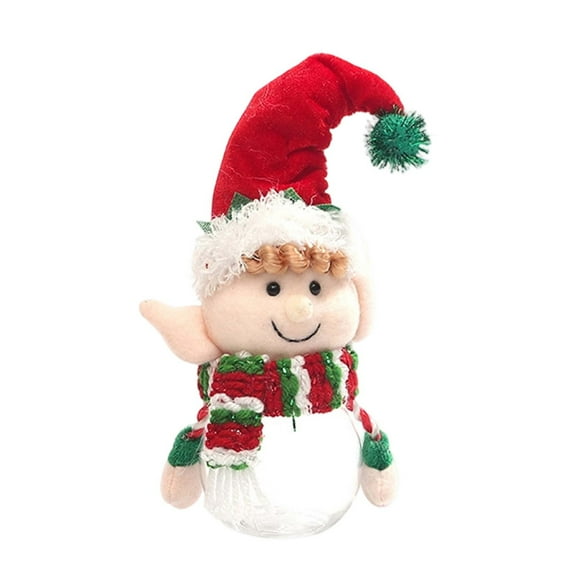Clear PVC Snack Cookie Storage Jar With Snowman Santa Sealed Lid Holiday Tabletop Candy Container Decor