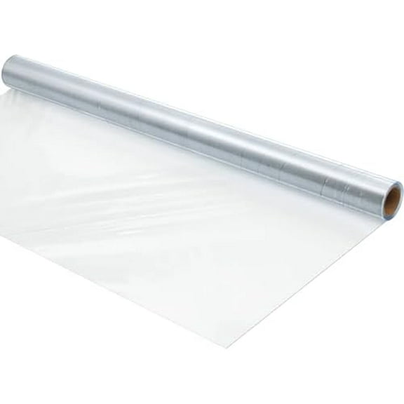 Clear PVC Soft Glass Window Panel 36''x394'' Flexible Plastic Roll Film Cuttable Temporary Storm Window Replacement for Porch Car Sealing Drafts Moisture Blocking Cold Protection Winterizing