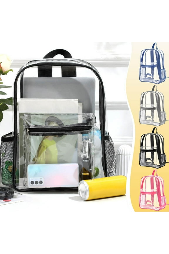 Clear PVC Stadium Approved Backpack for Concerts, Sports, and Festivals with Multi Pocket Design