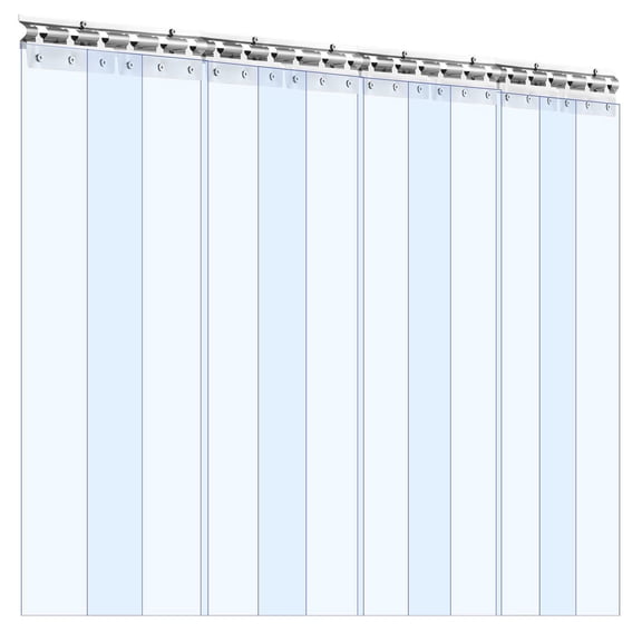 Clear PVC Strip Curtain 84 in Height 48 in Width 0.08 in Thickness 8 PCS Thermal Insulating Walk in Freezer Cooler Door Strips for Warehouse Garage