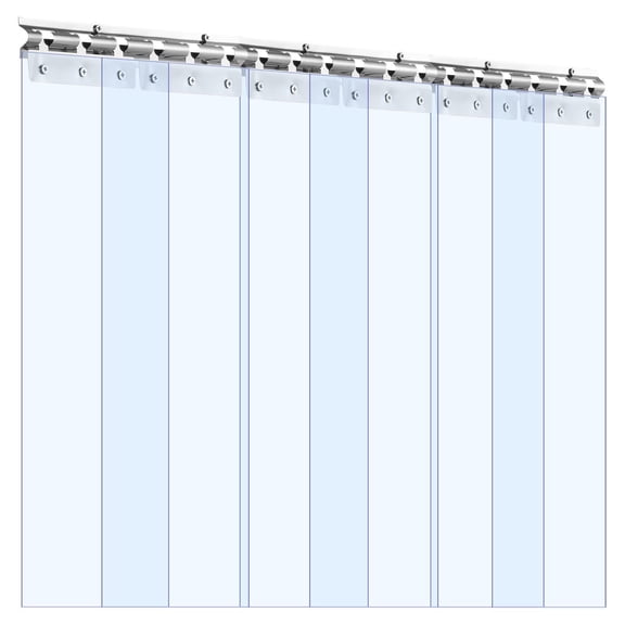 Clear PVC Strip Curtain 84 x 36 x 0.08 Inches 6 PCS Thermal Insulating Walk in Freezer Cooler Curtain for Warehouse Garage Doors