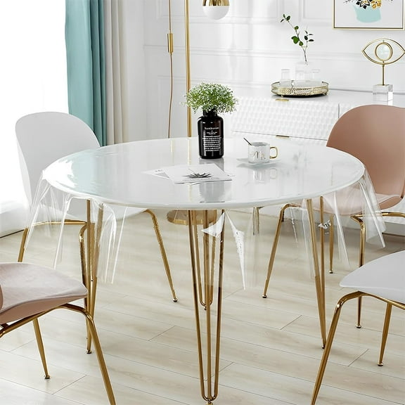 Clear PVC Tablecloth, Thick Plastic Wipe-able Rectangle Table Protector for Dining Table Kitchen Picnic, Waterproof/Oil Proof Heavy Duty Transparent Table Cover,(140 * 200cm)