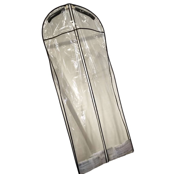 Clear PVC Wedding Dress Dust Covers Bag for Bridal Gowns and Formal Dresses with Zipper Closure for Full Coverage