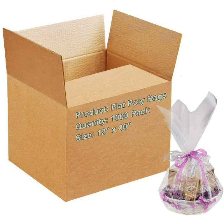 Clear Packing Bags 12 x 30 Inches. Pack of 1000 Clear Poly