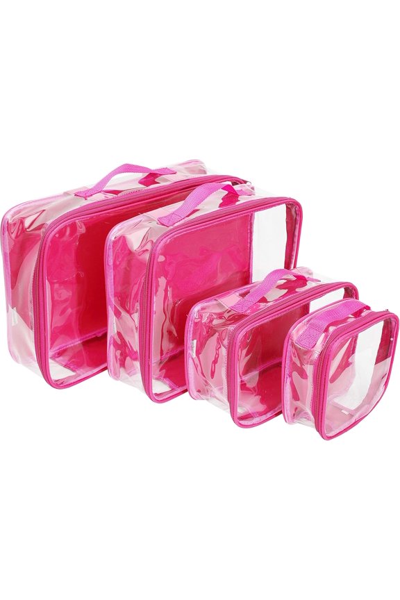 Clear Packing Cubes set of 4 / Packs 7-10 Days of Clothes/ PVC Plastic Storage Bags