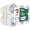 thumbnail image 1 of Clear Packing Tape, 18 Rolls Heavy Duty Packaging Tape for Shipping Packaging Moving Sealing, Thicker Clear Packing Tape, 1.88 inches Wide, 65 Yards Per Roll, 1170 Total Yards, 1 of 6