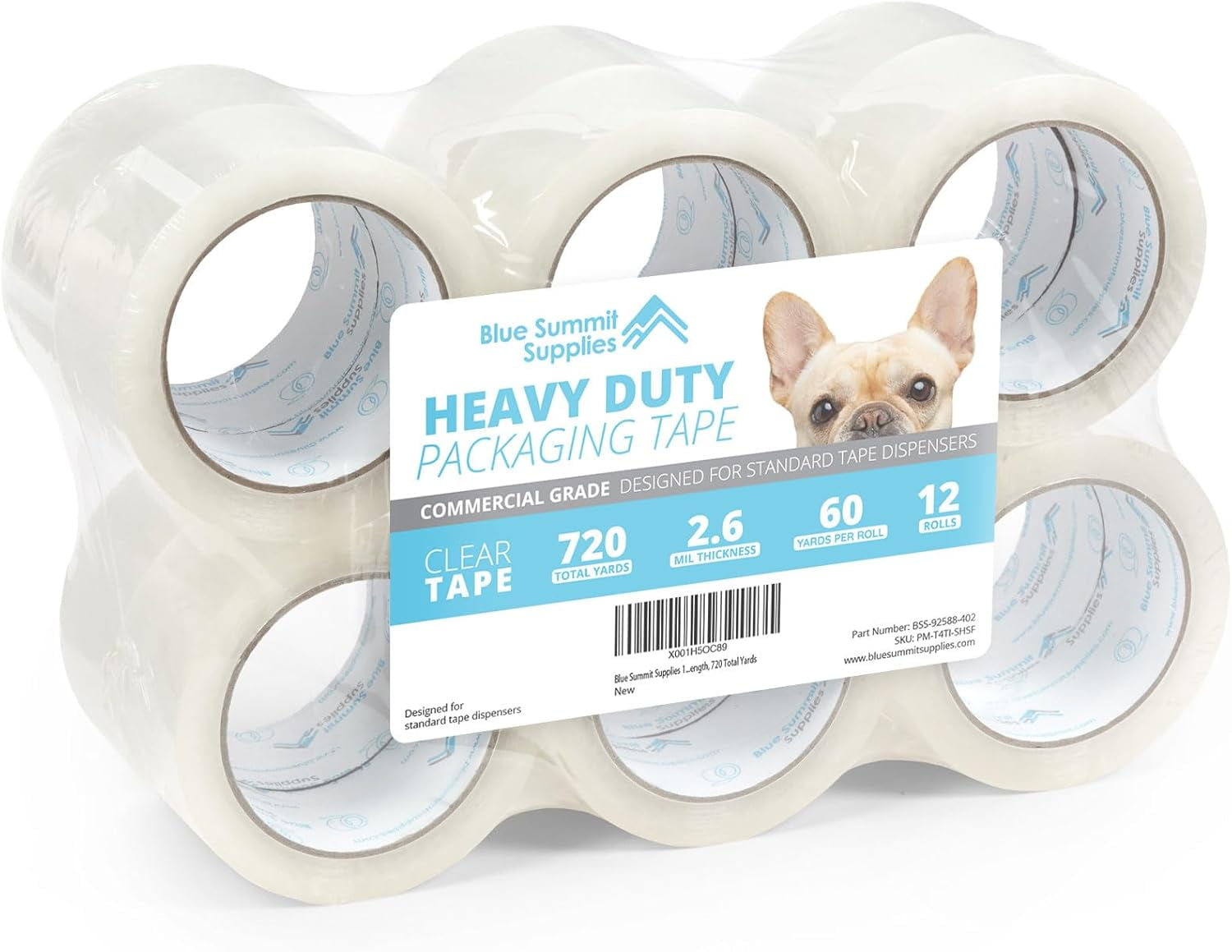 Clear Packing Tape Refills Bulk, 12 Pack, Heavy Duty Packaging Rolls, 2 ...