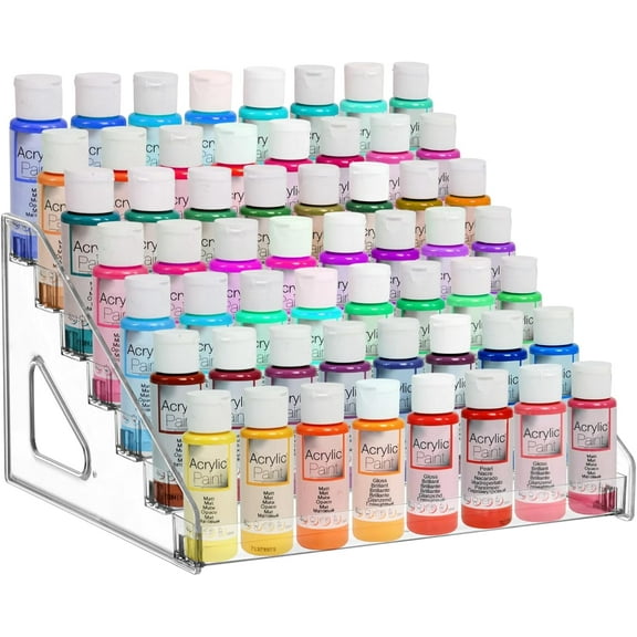 Clear Paint Organizer,7 Layers Acrylic Paint Organizer,Paint Storage Rack,Craft Paint Organizer Rack,Miniature Paint Holder for Paint Storage