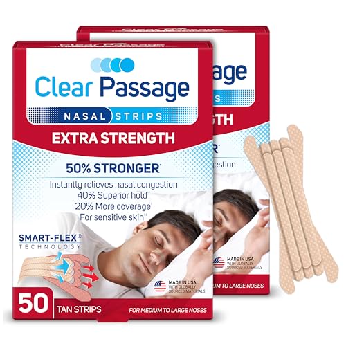 Clear Passage Nasal Strips Extra Strength, Tan, 100 Count Works