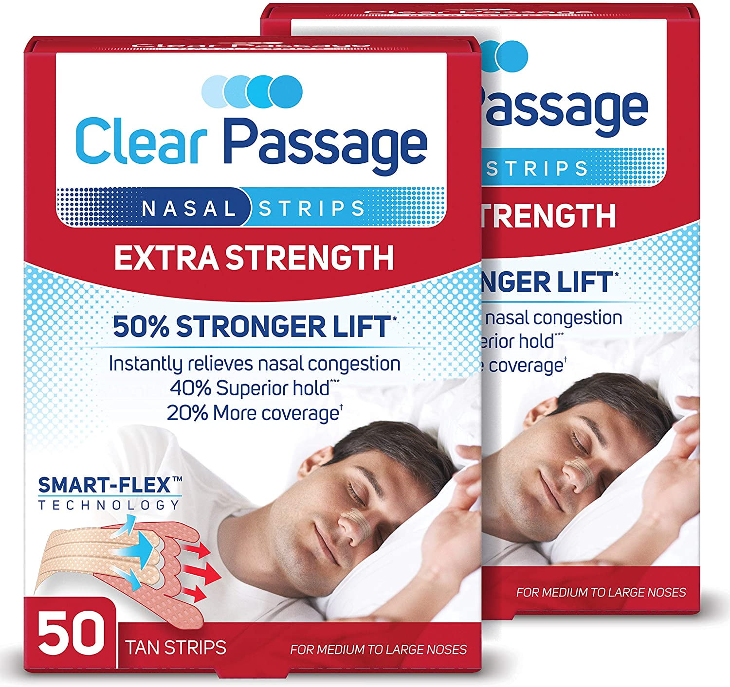 Clear Passage Extra Strength Nasal Strips, Tan, 100 Count Instant