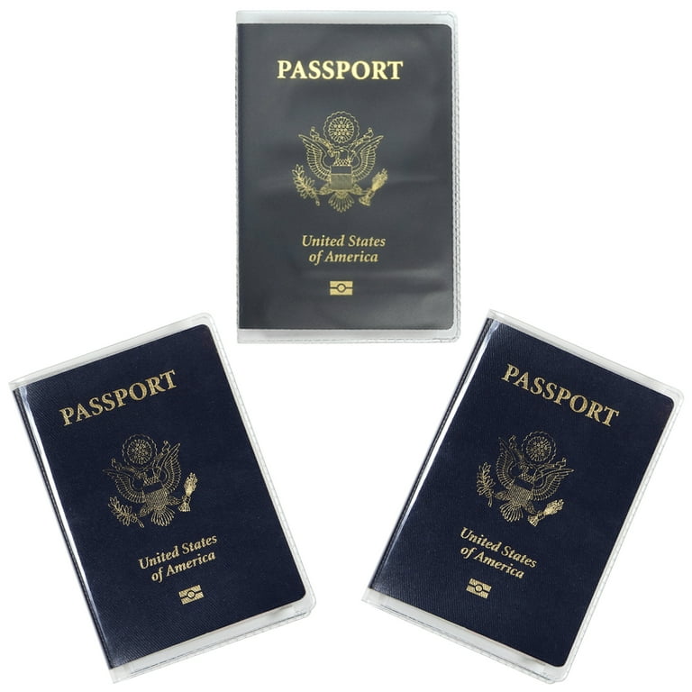 Clear Passport Cover Plastic Passport Protector Vinyl ID Card Protector Case Holder Travel Pack of 3 2 Clear 1 Frosted