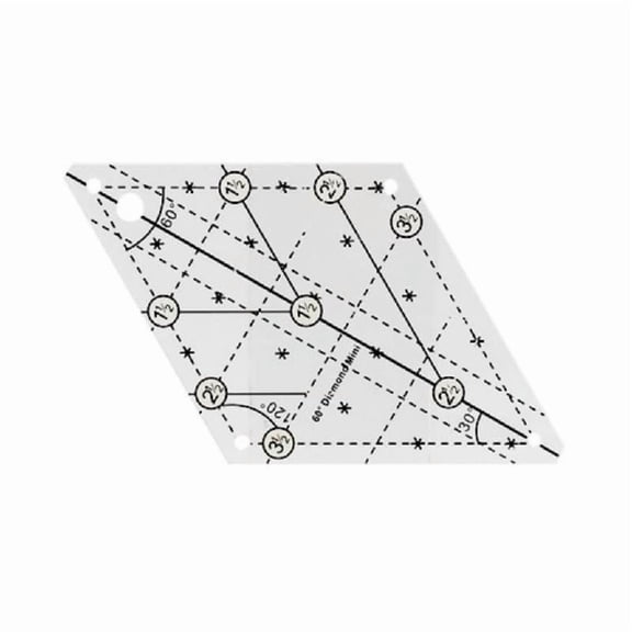 Clear Patchwork Ruler 60 Degree Quilting Template Sewing Ruler
