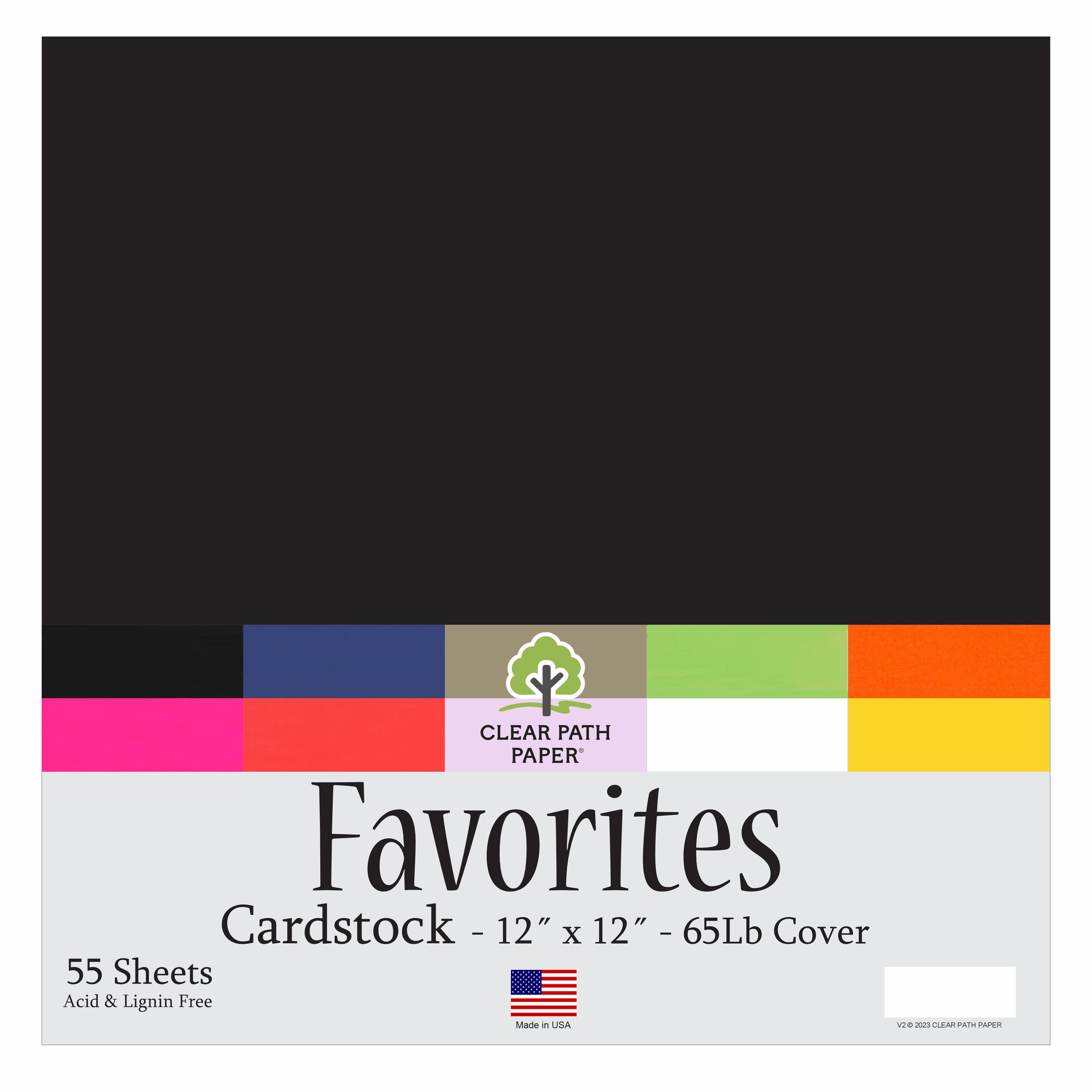 Clear Path Paper Favorites 12 x 12 inch Pink Smooth Cardstock 65lb Cover (50 Sheets)