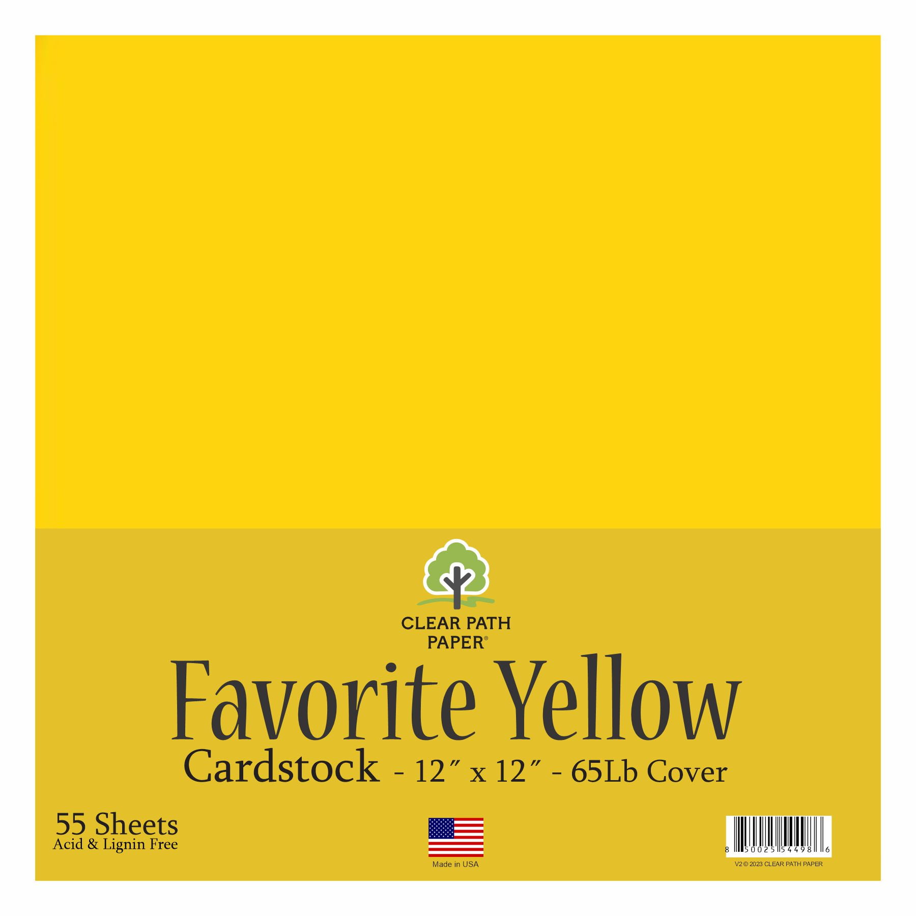 Lemonade – 12x12 Yellow Cardstock Textured Bazzill Scrapbook Paper Single
