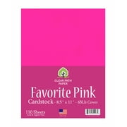 Clear Path Paper Favorites 8.5 x 11 inch Pink Smooth Cardstock 65Lb Cover (110 Sheets)